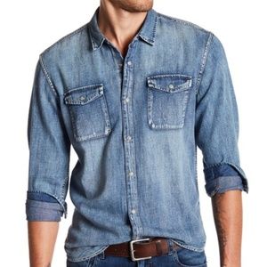 John Varvatos Denim Snap Western Shirt